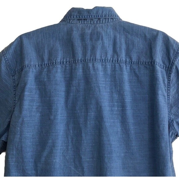 G H Bass Button Down Chambray Shirt Mens Sz XL Blue Short Sleeve Cotton Outdoors - Picture 7 of 12
